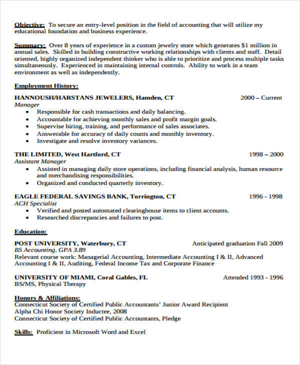 31 Free Accountant Resumes