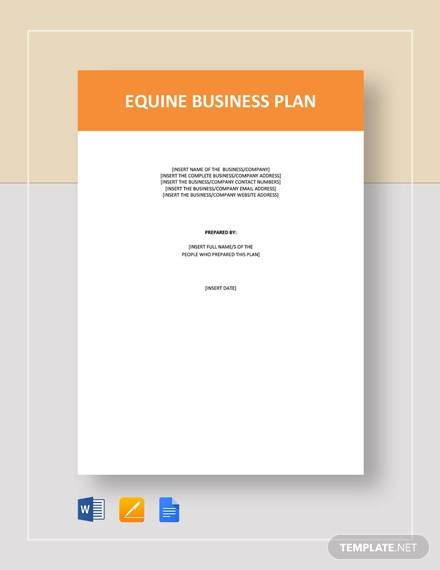 equine business plan template