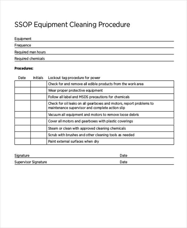 equipment cleaning