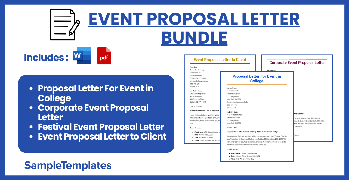 event proposal letter bundle