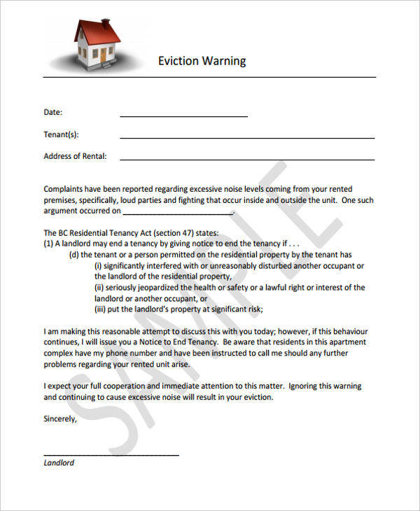 FREE 23  Eviction Notices in PDF MS Word