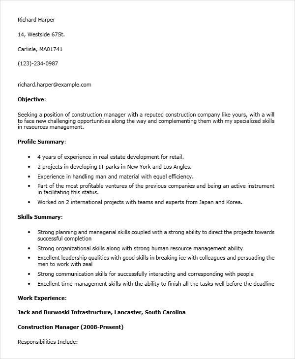 executive construction manager resume1