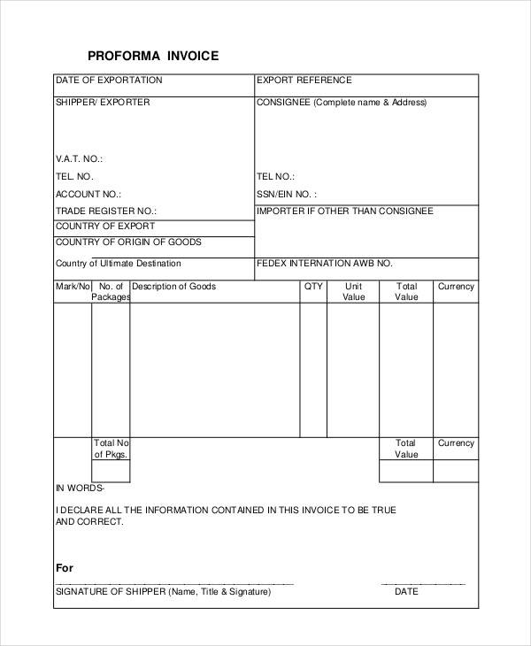 export proforma