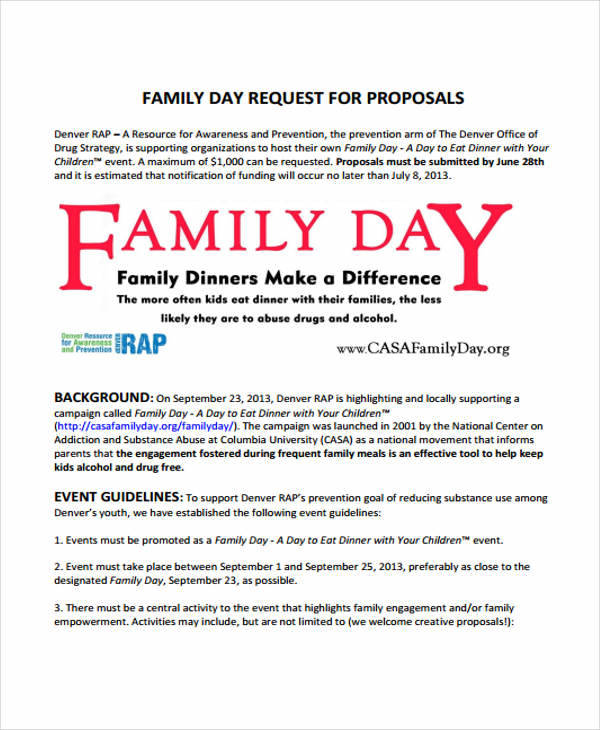 family day event proposal