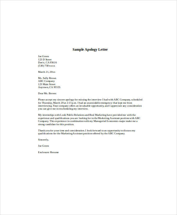 FREE 36 Apology Letter Templates In PDF MS Word Pages Google Docs