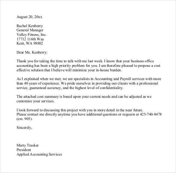 formal business proposal letter