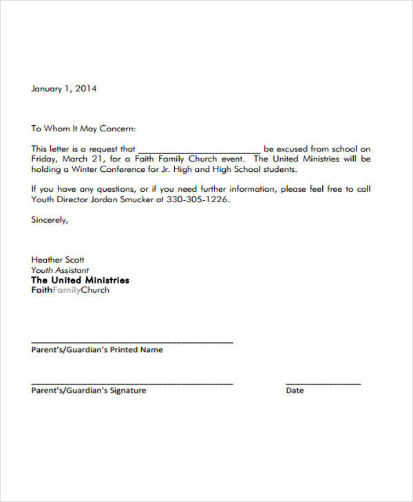 Excuse Letter