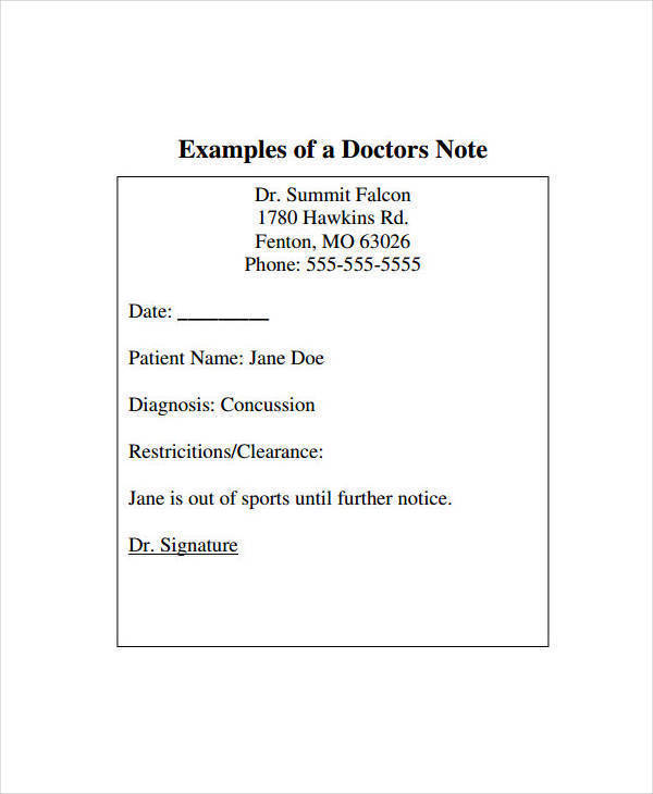 free doctor note2