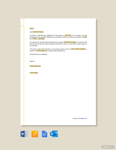 free hr invitation letter format template