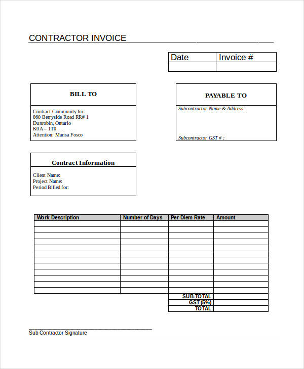 FREE 33+ Invoices in MS Word PDF