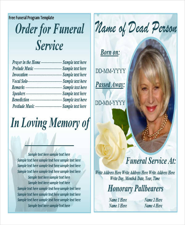 Obituary Cover Template