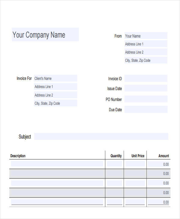 free 45 invoice templates in ms word pdf