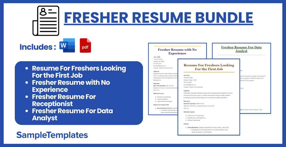 fresher resume bundle