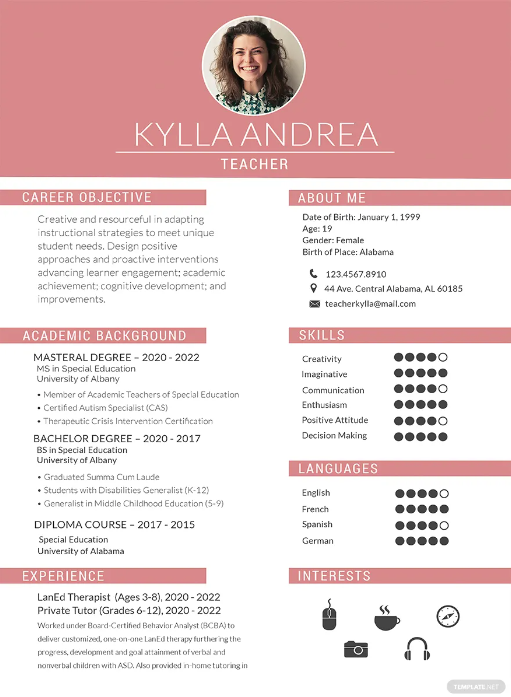fresher teacher resume 2 jpg 880×1200 