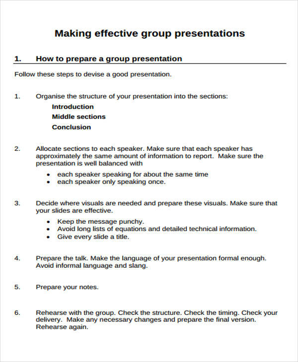 how to give introduction in group presentation example