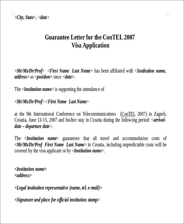 Contoh Guarantee Letter Hotel
