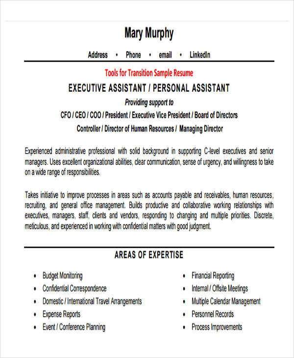 hr executive assistant