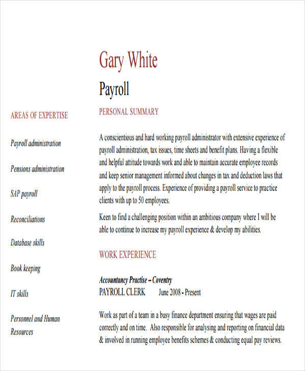 hr payroll resume1