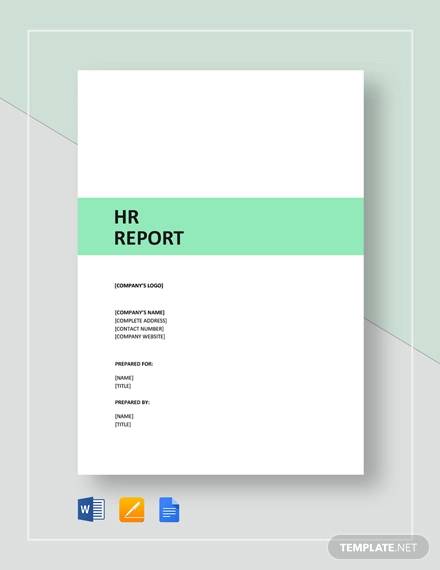 Free 15 Sample Hr Report Templates In Ms Word Pdf Apple Pages