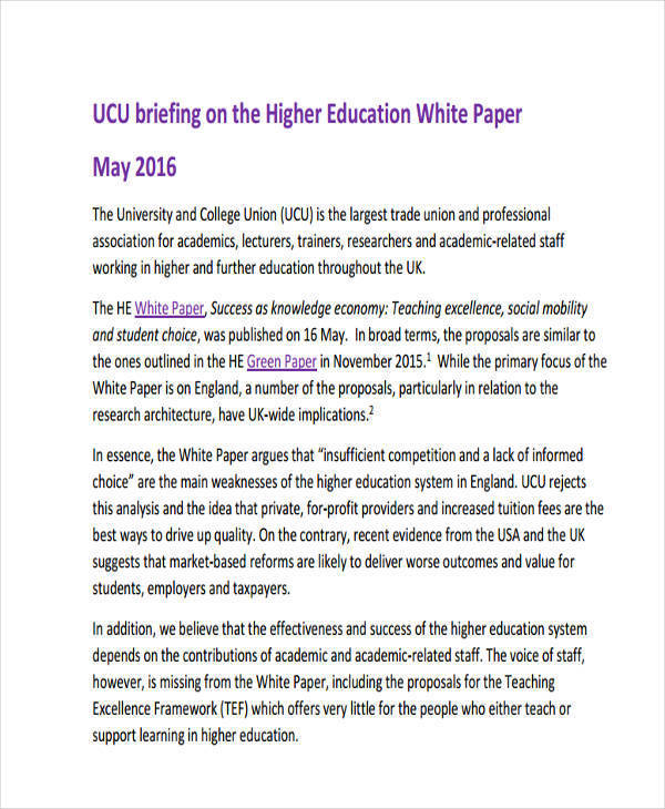 white paper on education 1995