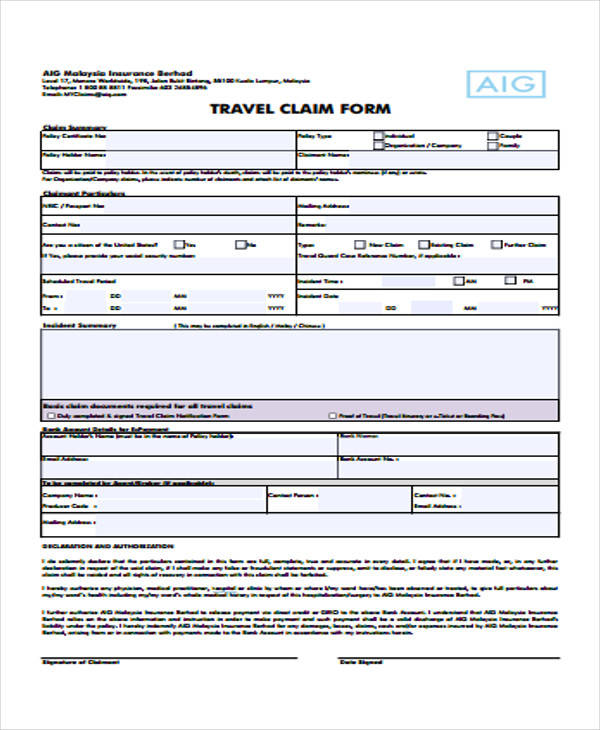 hospital travel claim form