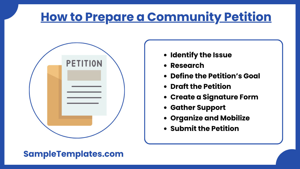 how to prepare a community petition