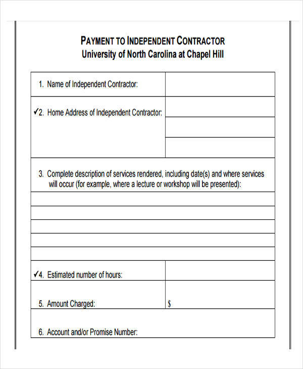 Independent Contractor Receipt Template