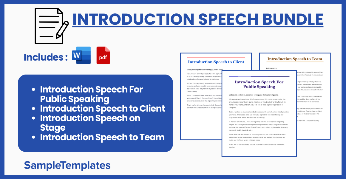 introduction speech bundle