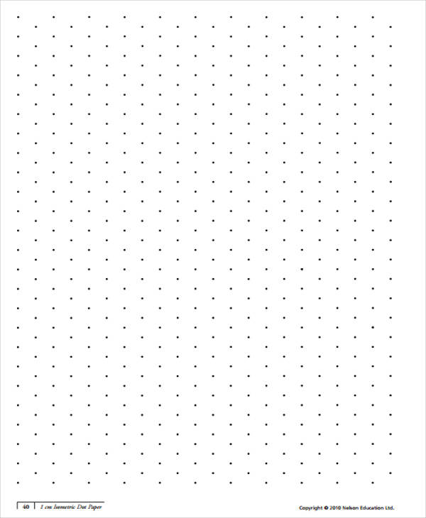 Main - Black 1 CM Isometric Dot Paper Template PDF