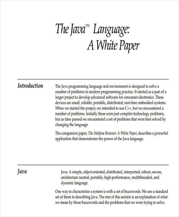 java language white paper