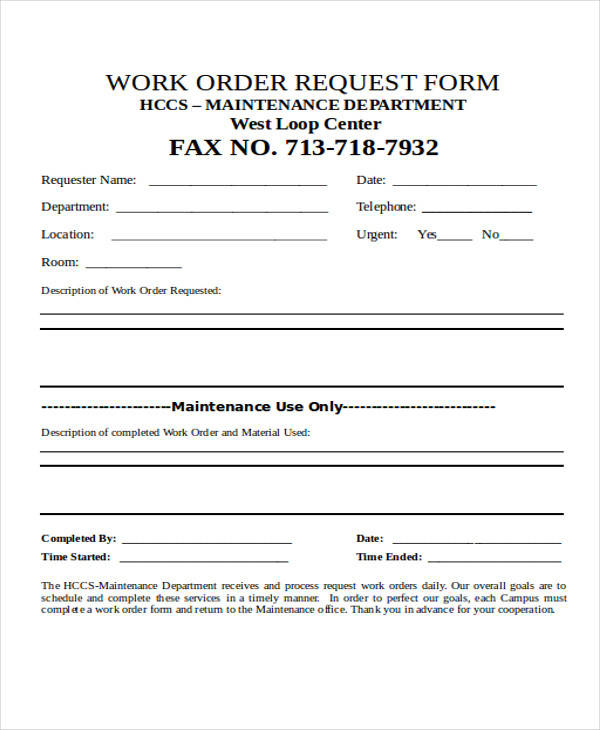 job order requisition form