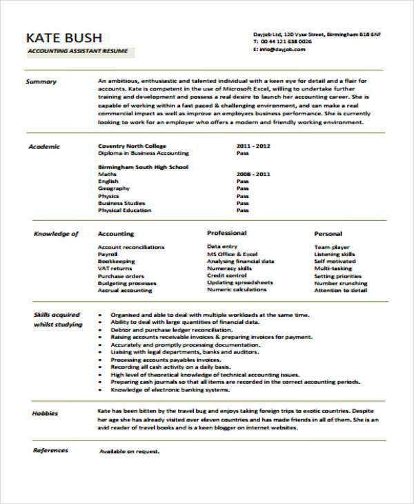 Junior Accountant Resume Format In Word Free Download : Free Downlodable Resume Templates | Resume Genius ... - Ø accounting of one construction project in faizabad,.