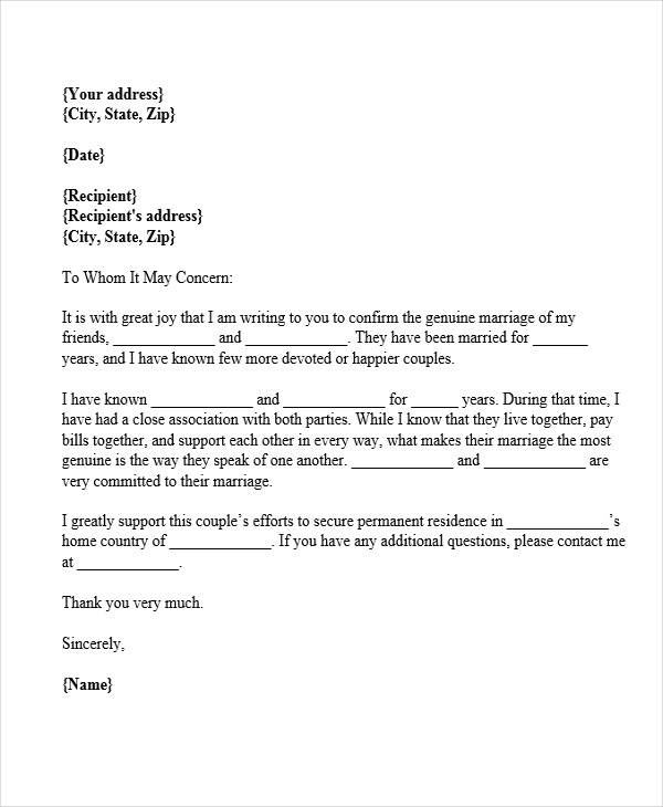 Sample Witness Letter Example
