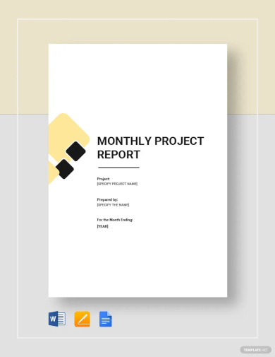 monthly project report template