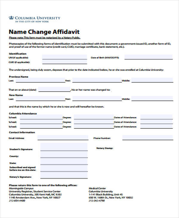 name change affidavit form1