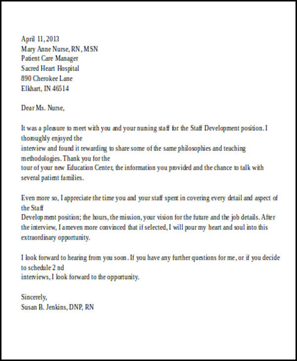 Free 32 Sample Interview Thank You Letter Templates In Ms Word Pdf