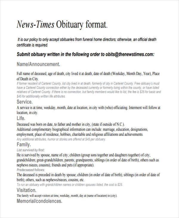 newspaper obituary format2