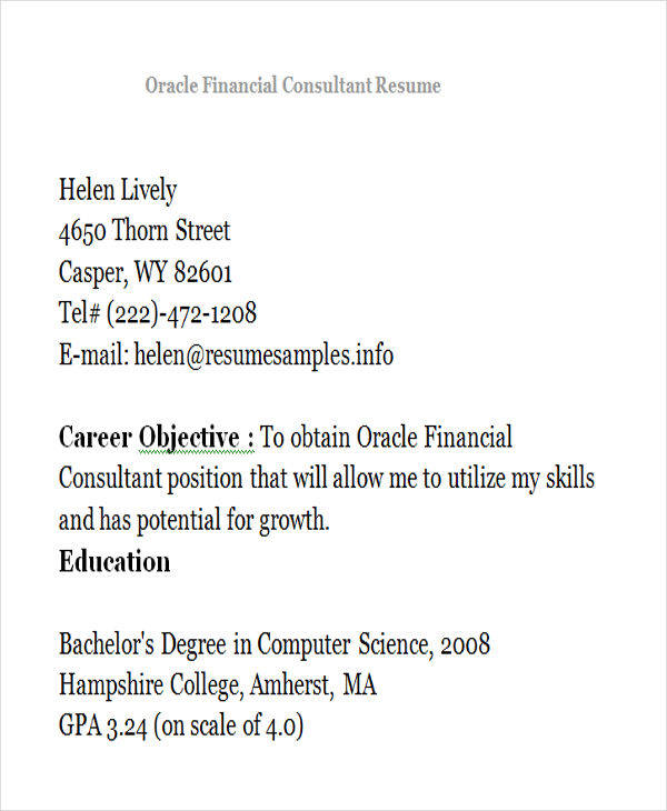 oracle financial consultant resume1