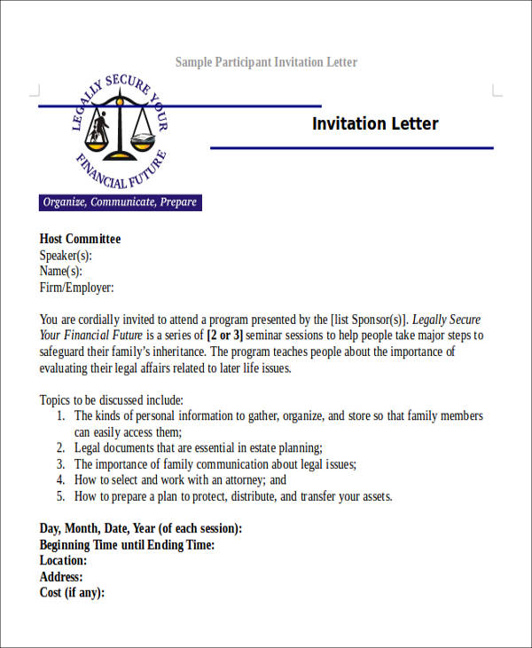 participant invitation letter