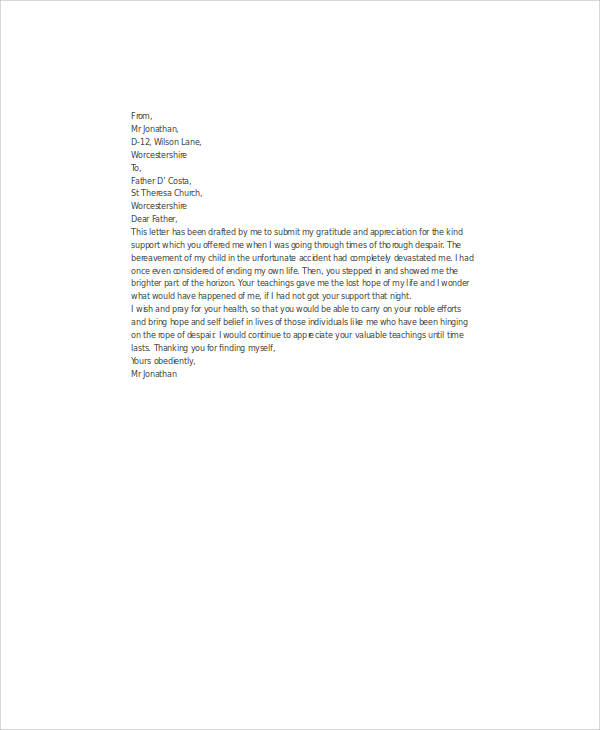 pastor appreciation letter example