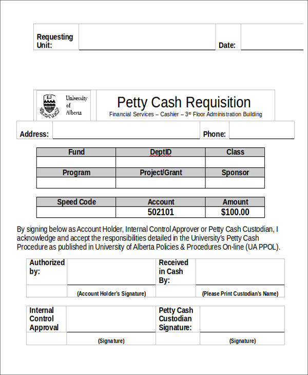 petty cash requisition form1