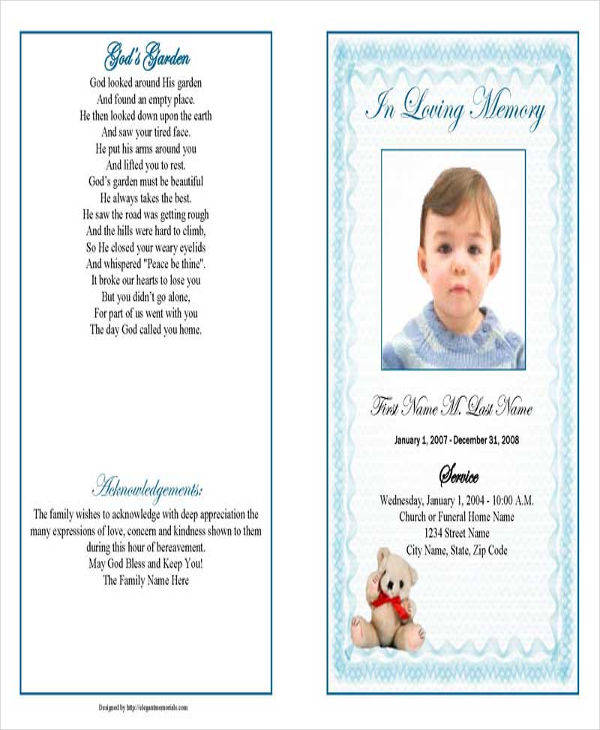 sample obituary for child