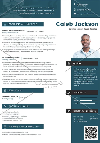 printable resume school teacher resume templates creative market