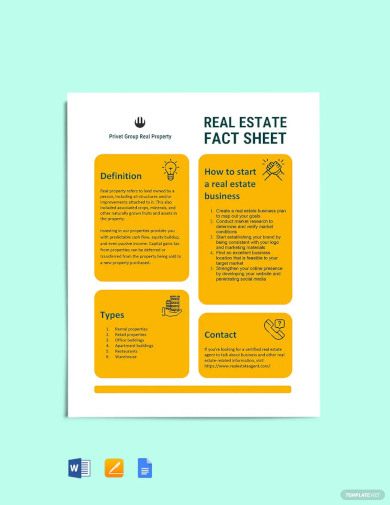 real estate fact sheet template