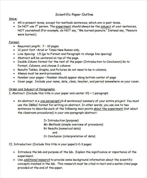 sample research paper outline