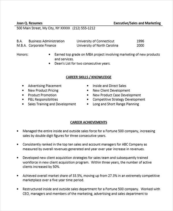 sales support resume