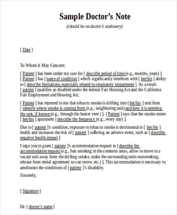 FREE 33 Doctor Note Samples In MS Word