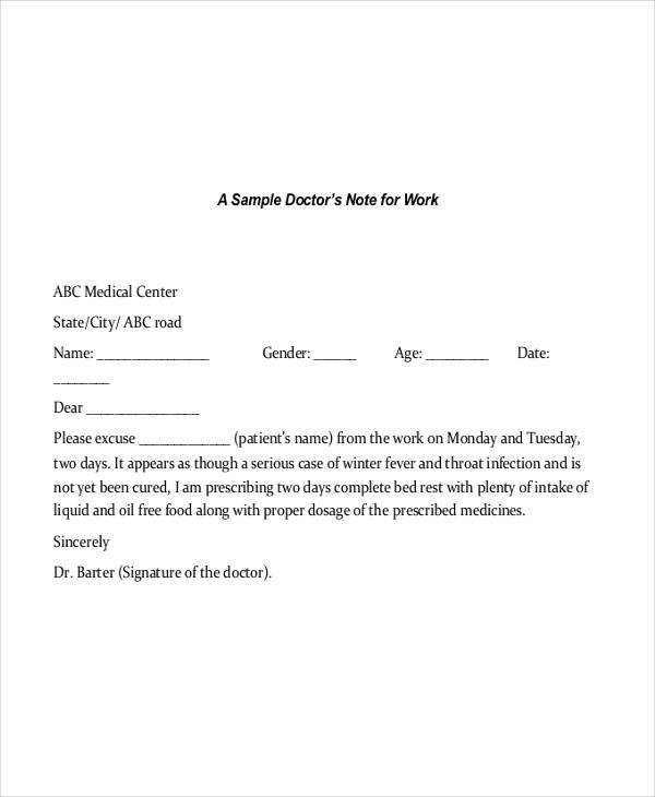 sample doctor note1
