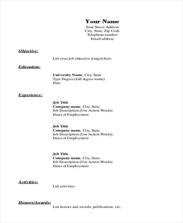 sample professional resume format1