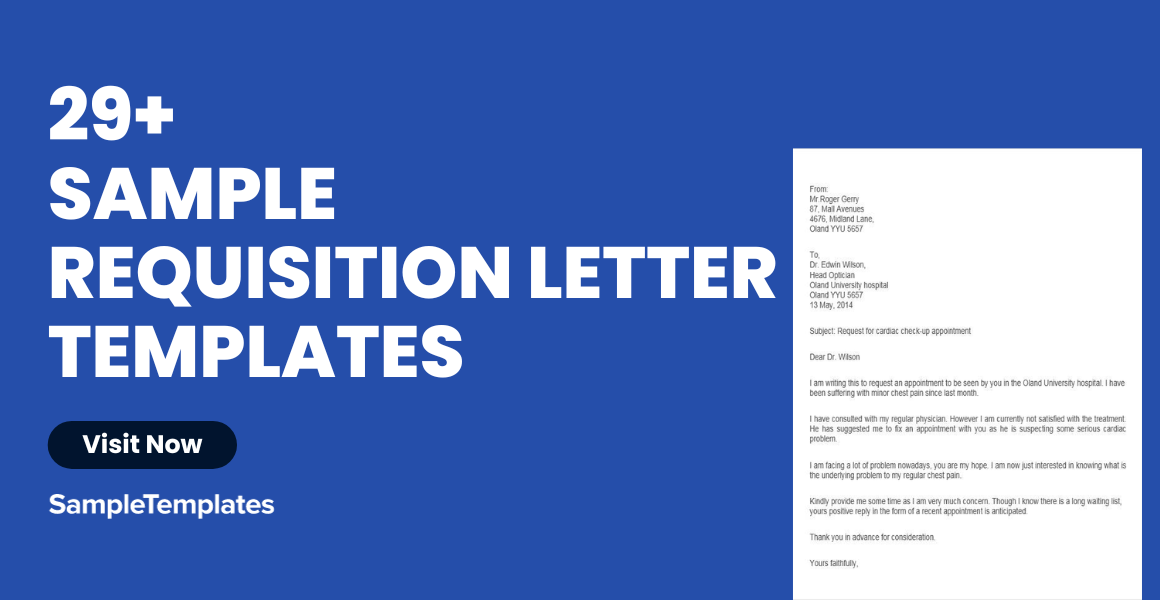 sample requisition letter template
